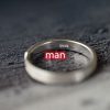 Sterling Silver  Ring Arrow Brushed Couple Ring - Image 6