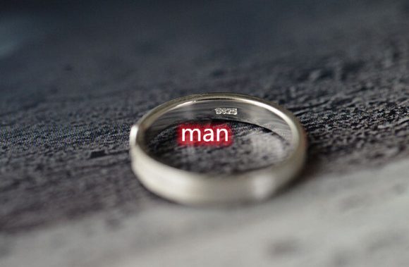 Sterling Silver  Ring Arrow Brushed Couple Ring - Image 6