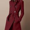 Double Breasted Casual Woolen Coat Women's Clothing