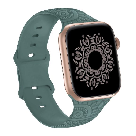 Laser Carved Embossed Cashew Printed Silicone Strap - Image 5