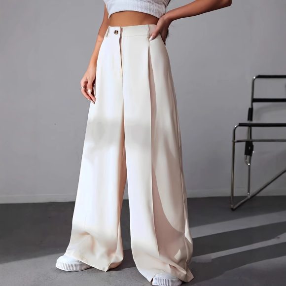 European And American New Women's Trousers Solid Color Casual Straight Pants - Image 2