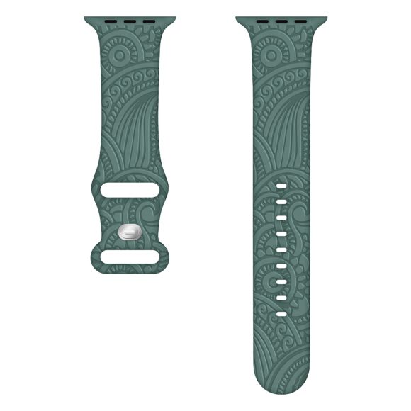 Laser Carved Embossed Cashew Printed Silicone Strap - Image 2