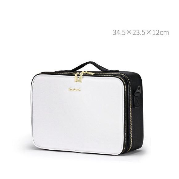Large Capacity Leather Cosmetic Bag Portable Makeup Artist Makeup Storage Bag - Image 7