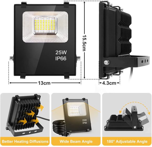 IP66 Waterproof Garden Smart Bluetooth RGBW Flood Light - Image 5