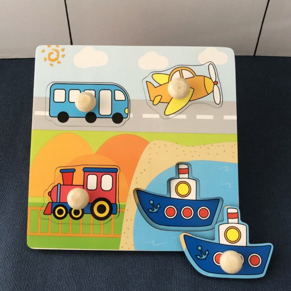 Hand Holding Puzzle Board Children's Montessori Early Education Perception Educational Toy Building Blocks - Image 10