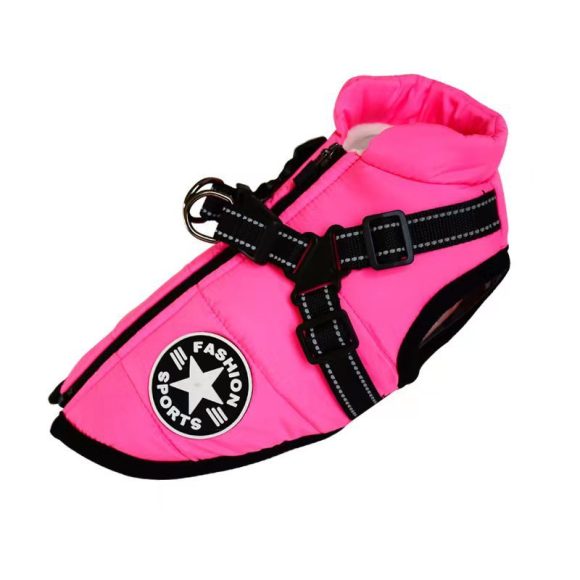 Waterproof Dog Clothes Winter Dog Coat With Harness Warm Pet Clothing Big Dog Jacket Chihuahua Labrador Coat Costume - Image 8