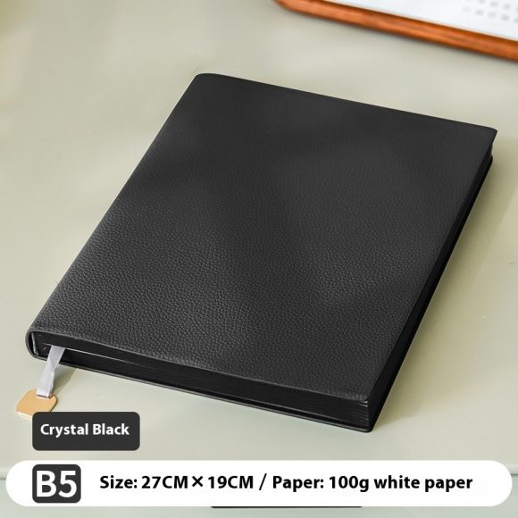 Litchi Pattern Soft Leather Covered Notebook - Image 8
