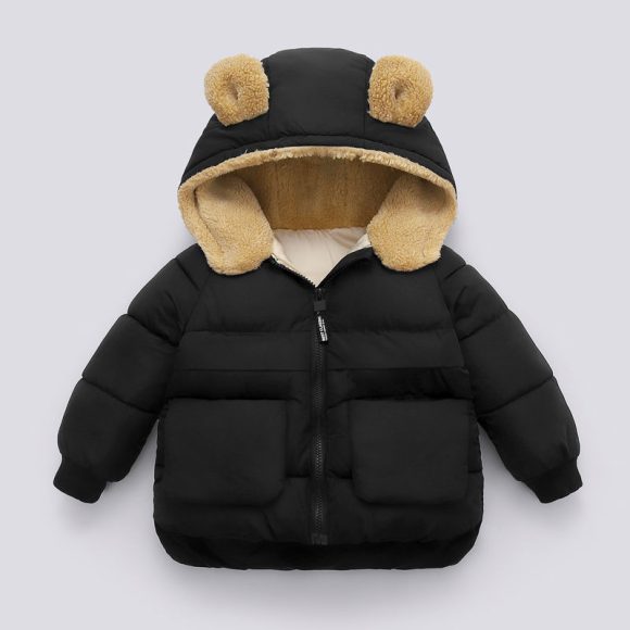 Children S Autumn And Winter Short Thick Hooded Warm Jacket - Image 2