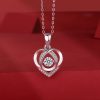 Heart To Have Your Luxurious Fashion Diamond Pendant Necklace Set With Mosan Diamond Silver Ornaments