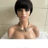 Short Straight Wig Women's Short Hair Head Cover Real Human Hair - Image 5