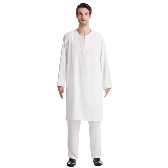 Men's Polyester Embroidered Robe Suit - Image 7