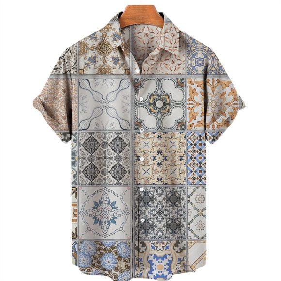 Men Shirts Tea Summer Shirt Top 5xl V-neck Vintage Clot - Image 10