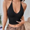 SHEIN EZwear Summer Solid Crop Halter Top - Image 9
