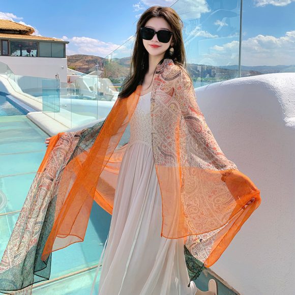 Desert Versatility For Traveling Sun Protection Toe Cap Silk Scarf - Image 2