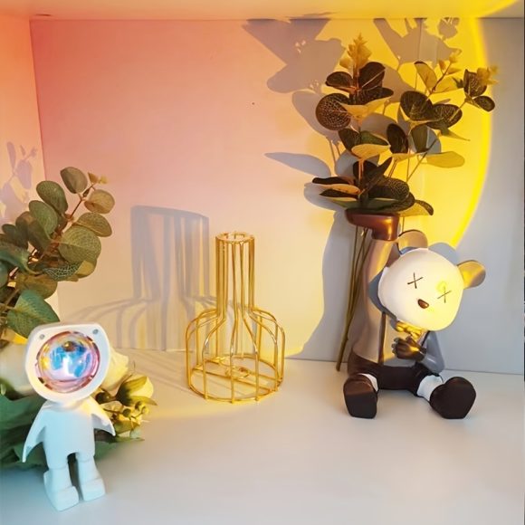 Rainbow Sunset Light Projector Lamp Atmosphere Led Night Light Romantic Mood Light Projector For Home Room Background Wall Decor Cute Robot Night Light Perfect For Home Decor - Image 7