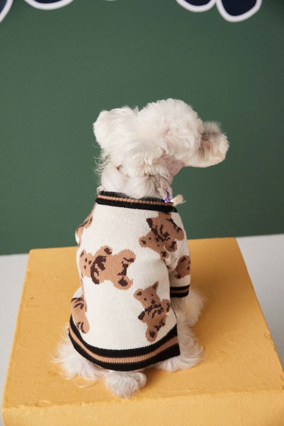 Dog Cat Sweater Preppy Style V-neck Striped Vest Pet Puppy Winter Warm Clothes Apparel For Dogs Cats - Image 5