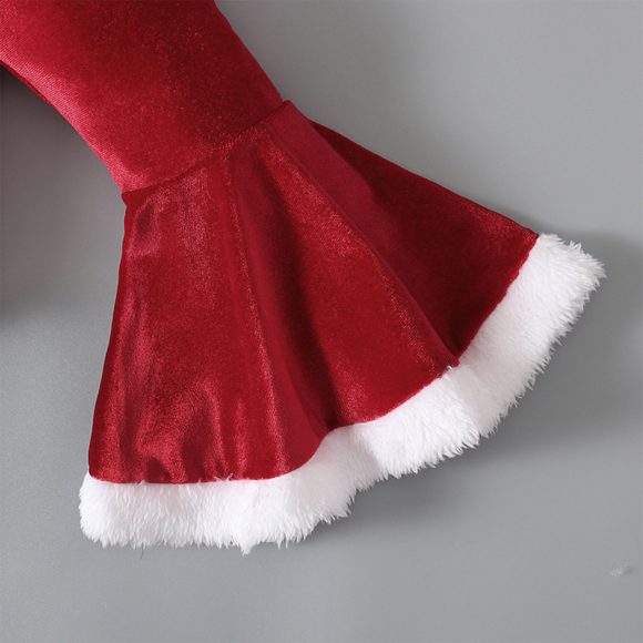Winter Christmas Long-sleeved Shirt Bell Bottoms Hat Three-piece Children's Clothing - Image 5