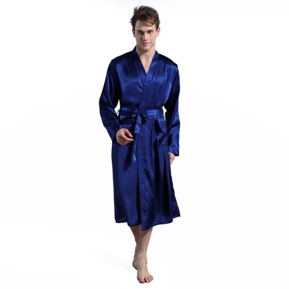 Men's Fashion Solid Color Robe Thin - Image 10