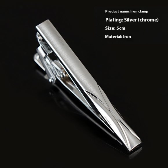 Men's Formal Wear Business Silver Simple Fashion Short Tie Clip - Image 9