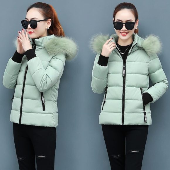 Thicken Big Fur Collar Plus Size Fat Sister Cotton-padded Coat - Image 3