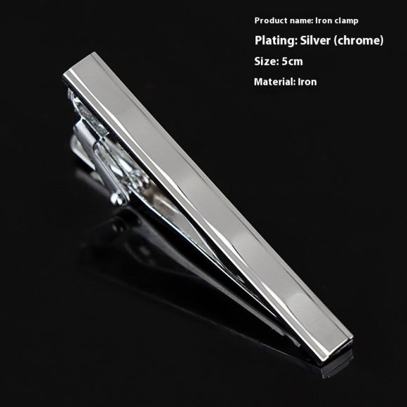 Men's Formal Wear Business Silver Simple Fashion Short Tie Clip - Image 3