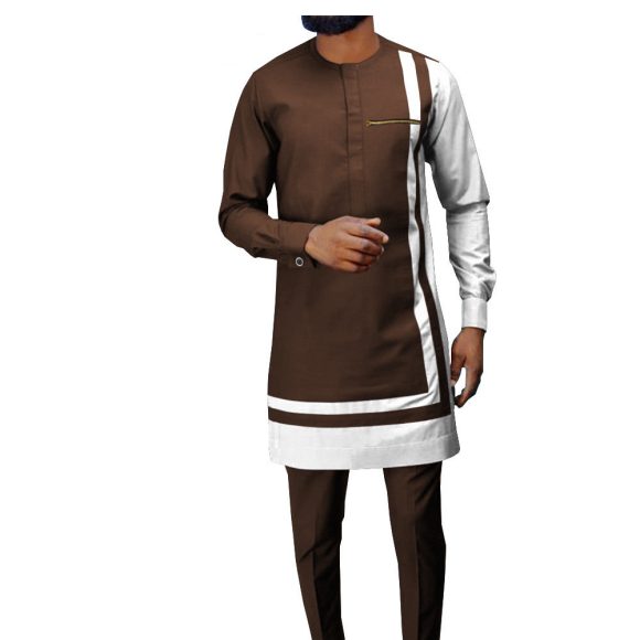 African Ethnic Printing Batik Cotton Men's Casual Suit - Image 7
