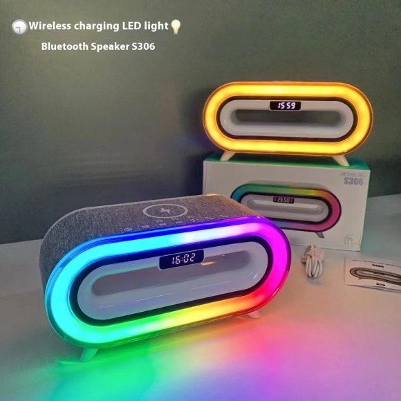 Wireless Charger White Noise Desktop Bluetooth Speaker - Image 3