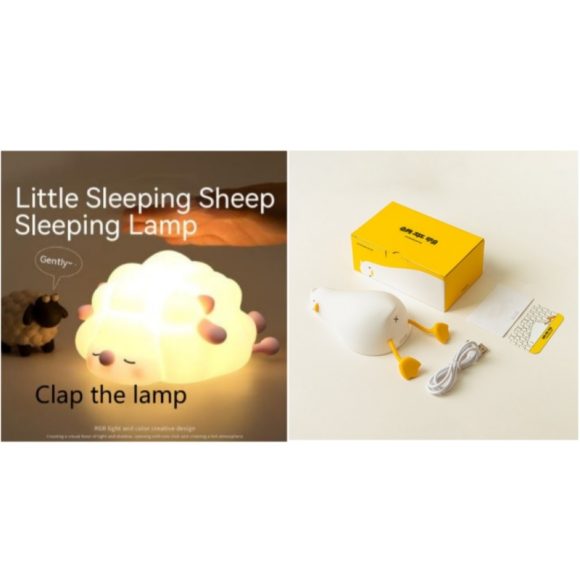 Cute Silicone Night Lights Sheep Cartoon Bedroom Lamp For Children's Room Decor Rechargeable Timing Dimming Sleep Night Light - Image 4