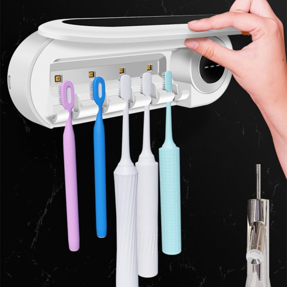 Wall Mounted Toothbrush Holder Smart Toothbrush UV Sterilizer Holder Toothpaste Dispenser Squeezer For Bathroom Accessories - Image 2