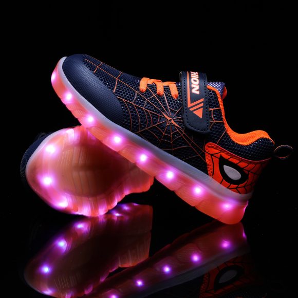 Size 26-37 Kids Led USB Recharge Glowing Shoes Children's Hook Loop - Image 5