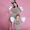 Valentine's Day Mother-daughter Matching Outfit Mom And Daughter European And American Summer Casual Trend New Rainbow Letter Print Short-sleeve - Image 4