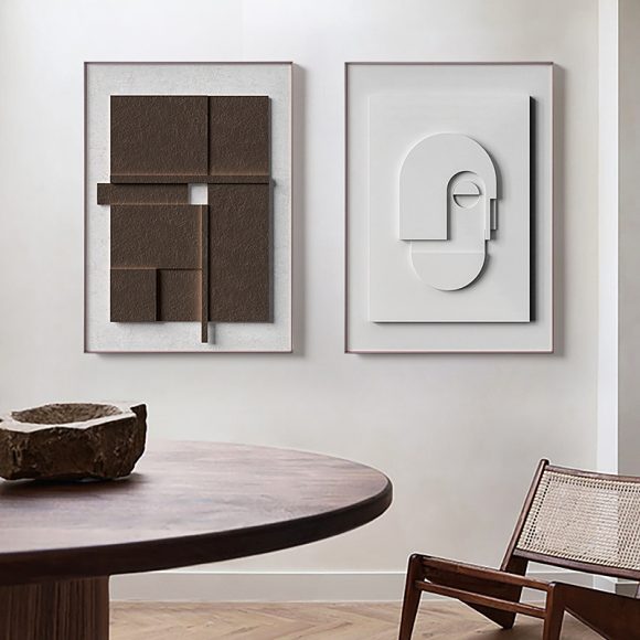Three-dimensional Abstract Silent Style Geometric Morandi Hanging Painting - Image 6
