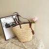 Large Capacity Straw Woven Bag Women's Woven Portable Vegetable Basket Bag - Image 6