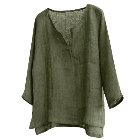 Chinese Style V-neck Men's Long-sleeved Shirt - Image 8