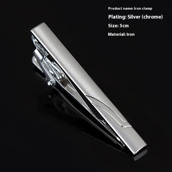 Men's Formal Wear Business Silver Simple Fashion Short Tie Clip - Image 7