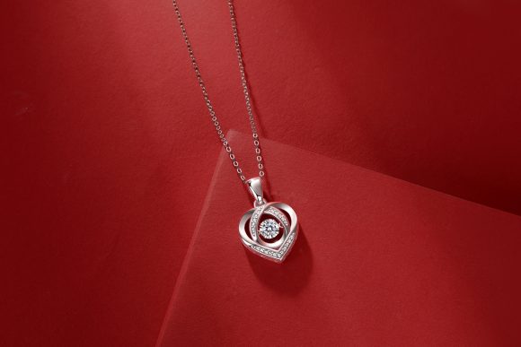 Heart To Have Your Luxurious Fashion Diamond Pendant Necklace Set With Mosan Diamond Silver Ornaments - Image 4