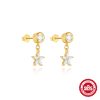 Sterling Silver Horse Eye Rhinestone Pearl Eardrops - Image 4