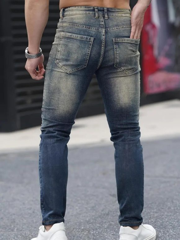 Men's Fashion Ripped Cool High Street Jeans - Image 4