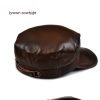 Autumn And Winter Men's Genuine Leather Octagonal Cap - Image 6