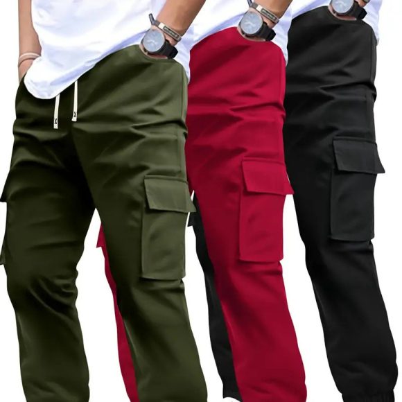 Men's Multi-pocket Workwear Pants Ancient Leisure Tappered Trousers - Image 5
