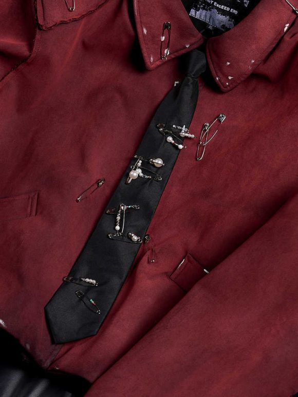 Handmade Pearl Pin Lazy Tie Men's Bow Tie - Image 6