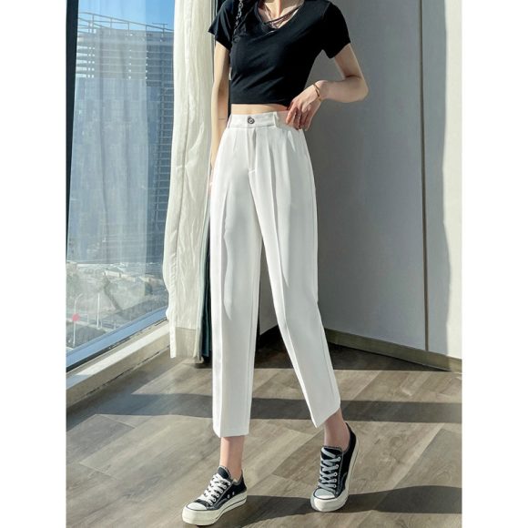 White Suit Pants For Women Spring And Autumn Loose - Image 5