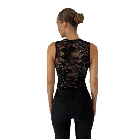 Sexy Suspenders Backless Lace Vest Top - Image 3