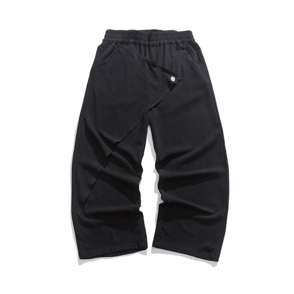 Cotton And Linen Casual Trousers Retro Plus Size Fashion Linen Men's Wide Leg Pants - Image 5