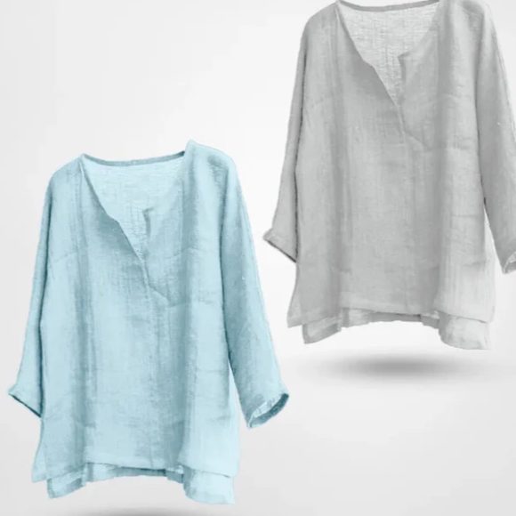 Chinese Style V-neck Men's Long-sleeved Shirt - Image 4