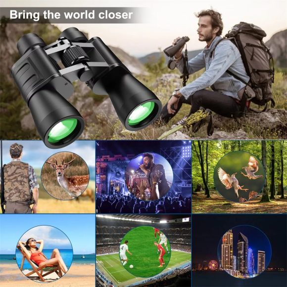 180x100 High Power Military Binoculars Day Night Vision Compact Waterproof Binoculars For Bird Watching Hunting Travel Football Games Stargazing With Carrying Case And Strap - Image 10