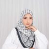 New Chiffon Printed Plaid Square Scarf