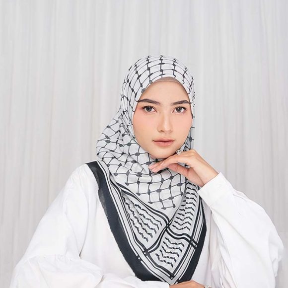 New Chiffon Printed Plaid Square Scarf