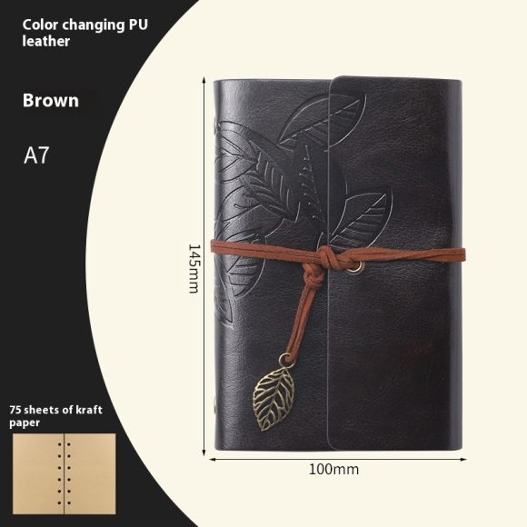 Creative Notebook Stationery One Leaf Zhiqiu Travel Diary Book Loose Leaf Vintage Leaves One Piece - Image 9