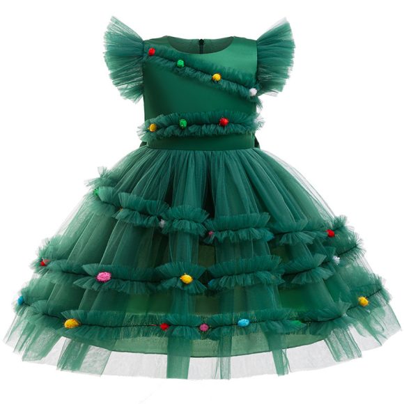 Christmas Party Girl Princess Dress Bow - Image 2